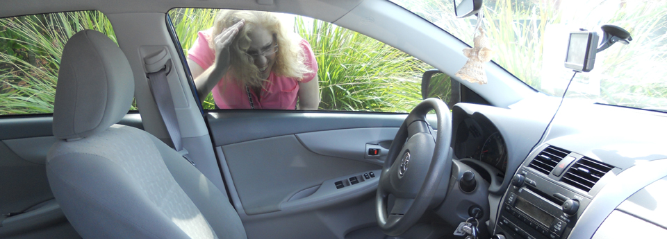 Woman locked out of her car